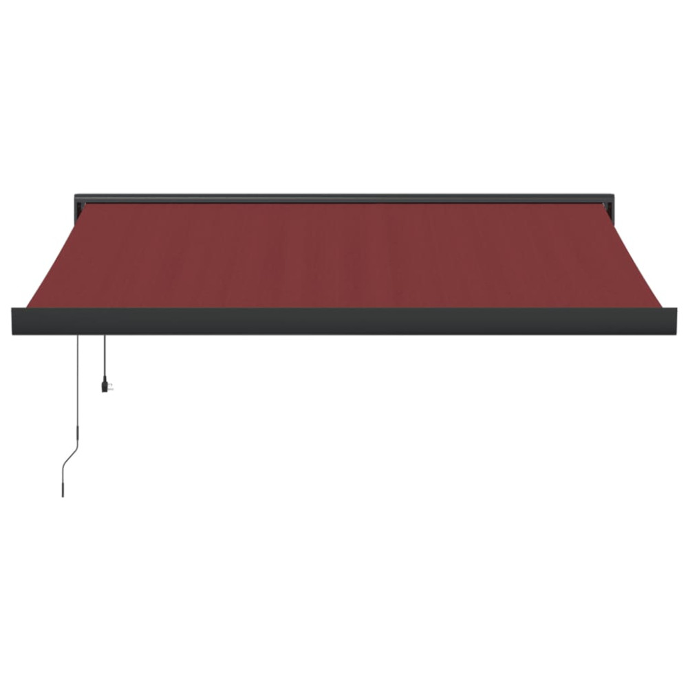 Produktbild för Markis automatiskt infällbar vinröd 350x250 cm