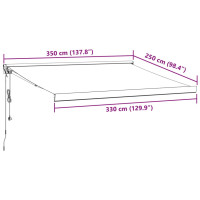 Produktbild för Markis automatiskt infällbar brun 350x250 cm