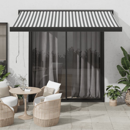 vidaXL Markis infällbar antracit och vit 3,5x2,5 m tyg&aluminium - Markiser & Tillbehör