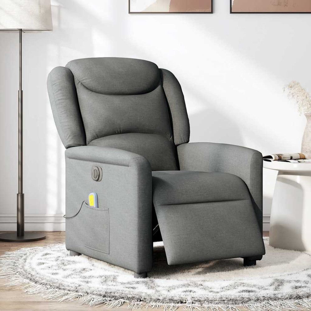 Produktbild för Elektrisk massagefåtölj mörkgrå tyg