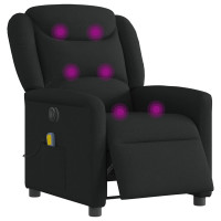 Produktbild för Elektrisk massagefåtölj med uppresningshjälp svart tyg