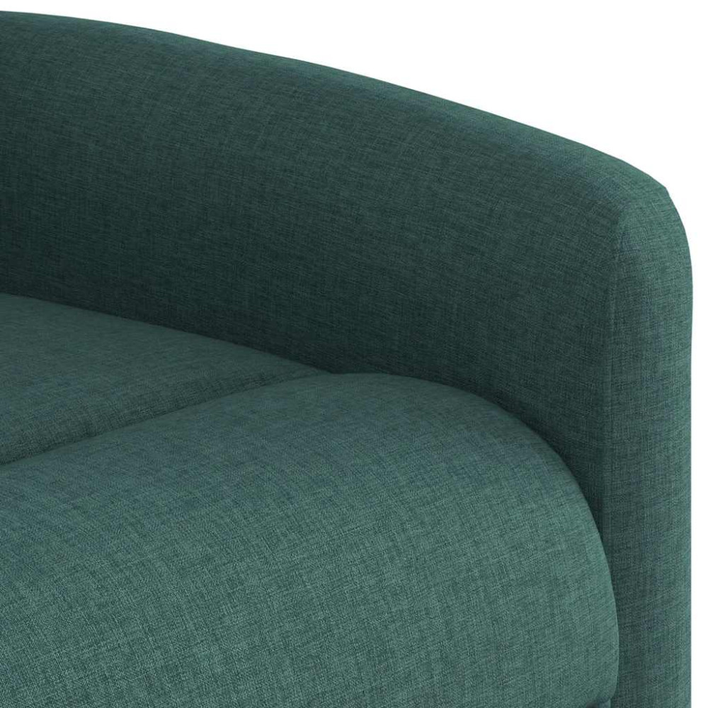 Produktbild för Reclinerfåtölj med uppresningshjälp mörkgrön tyg
