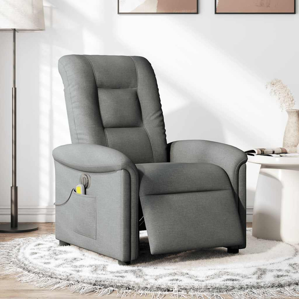 Produktbild för Elektrisk massagefåtölj mörkgrå tyg