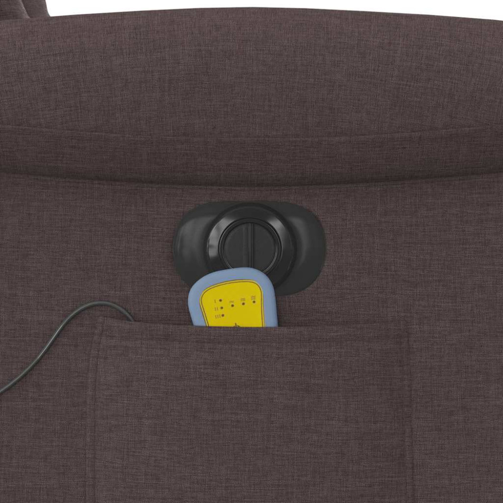 Produktbild för Elektrisk massagefåtölj mörkbrun tyg