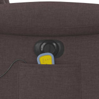 Produktbild för Elektrisk massagefåtölj mörkbrun tyg