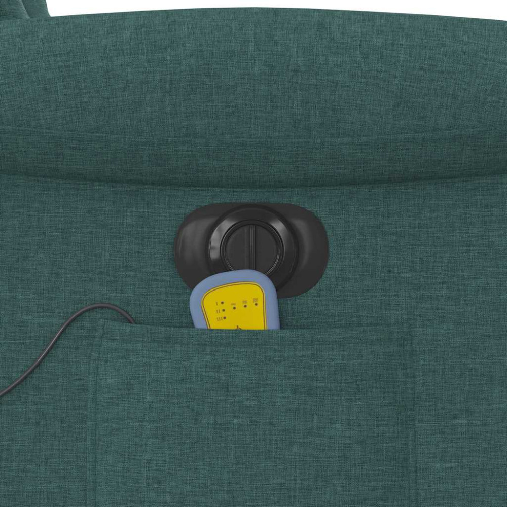 Produktbild för Elektrisk massagefåtölj mörkgrön tyg