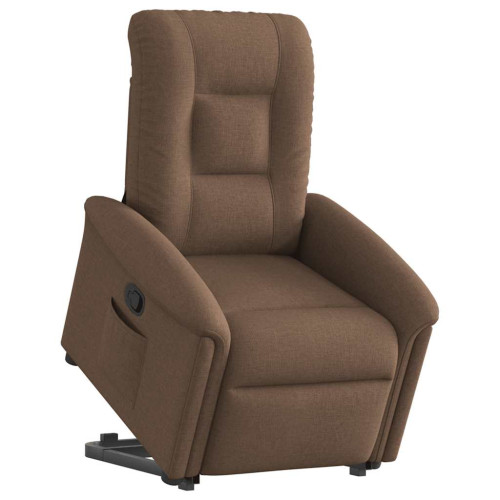 vidaXL Reclinerfåtölj med uppresningshjälp brun tyg