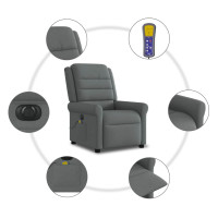 Produktbild för Elektrisk massagefåtölj mörkgrå tyg