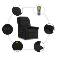 Produktbild för Elektrisk massagefåtölj med uppresningshjälp svart tyg