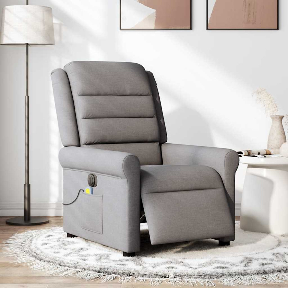Produktbild för Elektrisk massagefåtölj taupe tyg