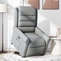 Produktbild för Reclinerfåtölj med uppresningshjälp ljusgrå tyg