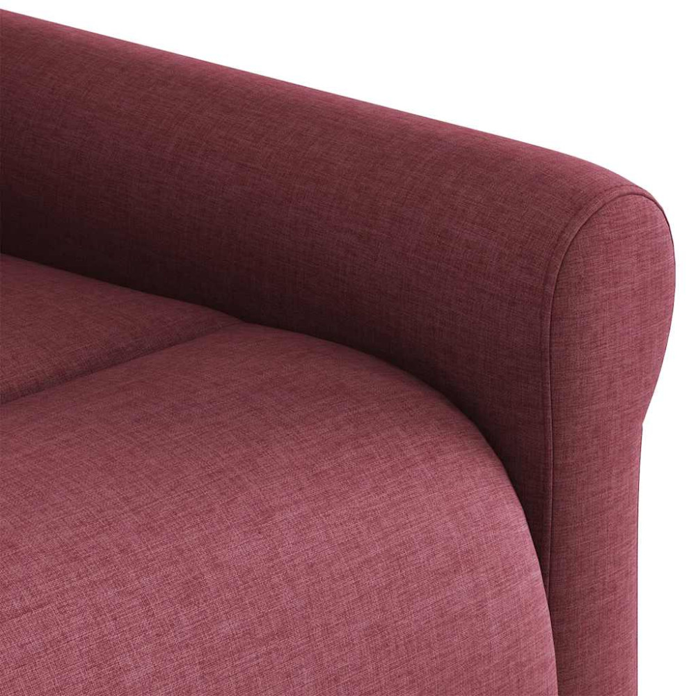 Produktbild för Massagefåtölj med uppresningshjälp vinröd tyg