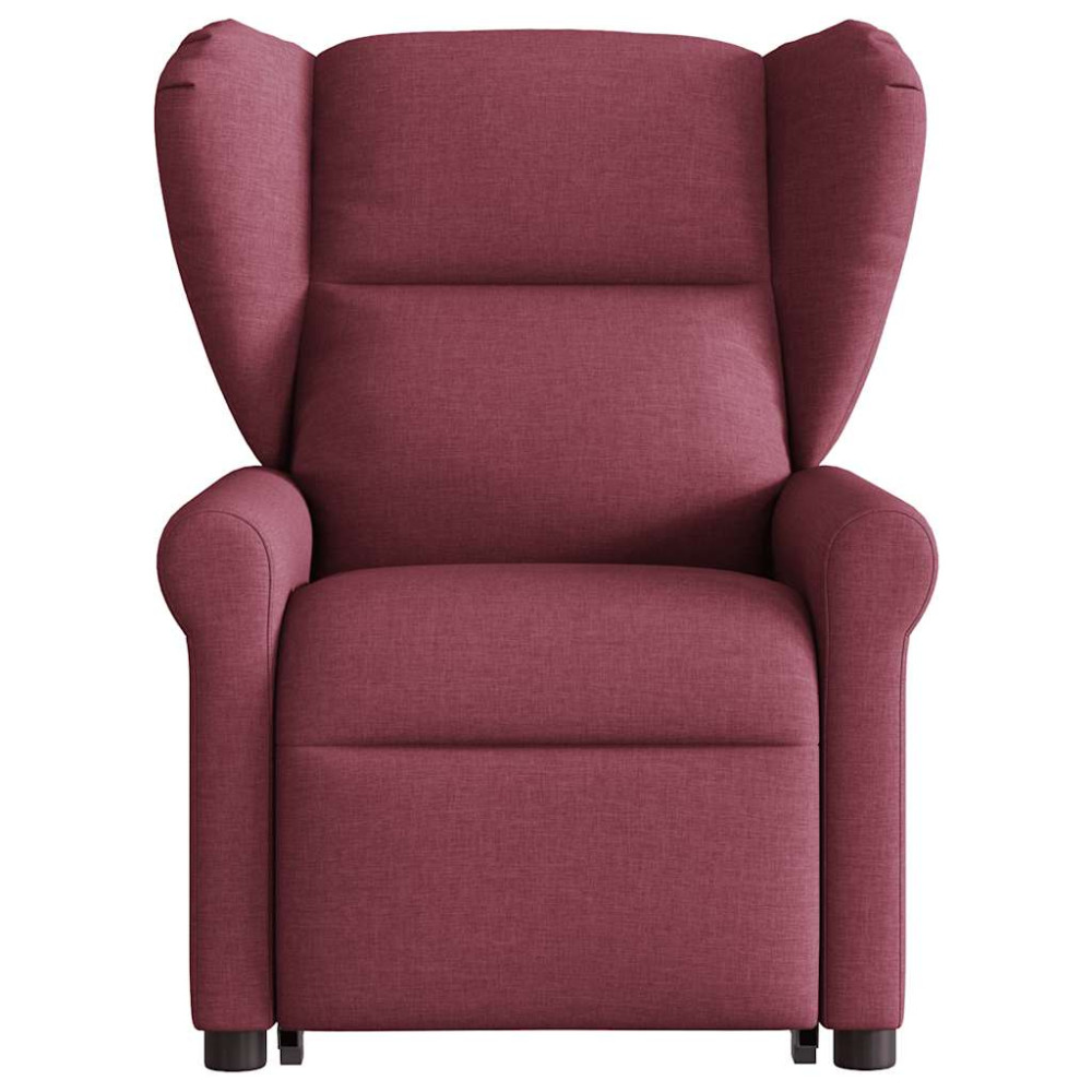 Produktbild för Massagefåtölj med uppresningshjälp vinröd tyg