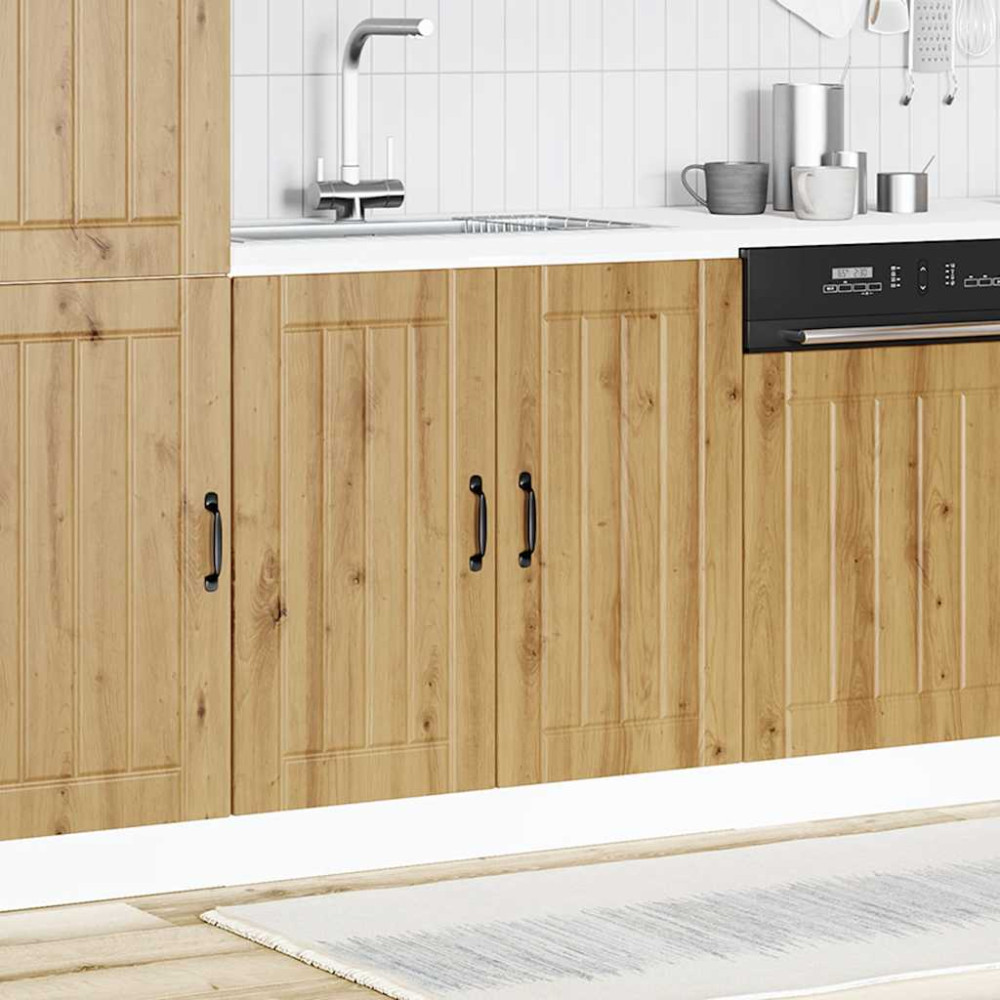 Produktbild för Basskåp med diskbänk Lucca artisan ek konstruerat trä