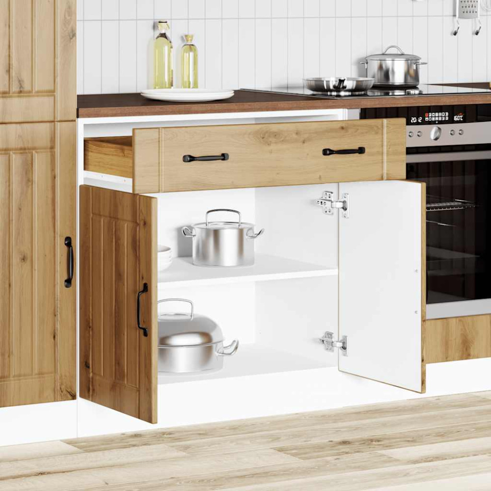 Produktbild för Basskåp för kök Lucca artisan ek konstruerat trä