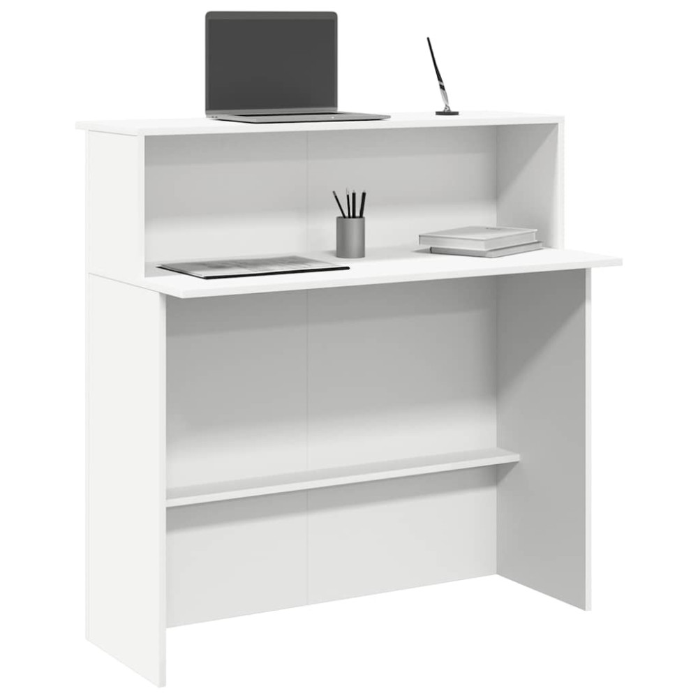 Produktbild för Receptionsdisk vit 100x50x103,5 cm konstruerat trä