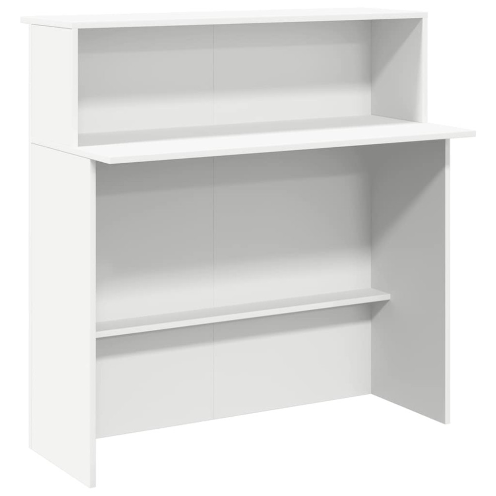Produktbild för Receptionsdisk vit 100x50x103,5 cm konstruerat trä