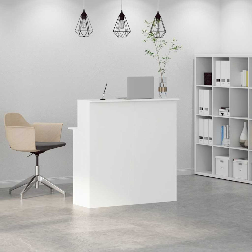 Produktbild för Receptionsdisk vit 100x50x103,5 cm konstruerat trä