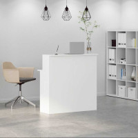 Produktbild för Receptionsdisk vit 100x50x103,5 cm konstruerat trä