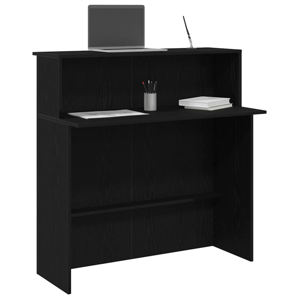 Produktbild för Receptionsdisk svart 100x50x103,5 cm konstruerat trä