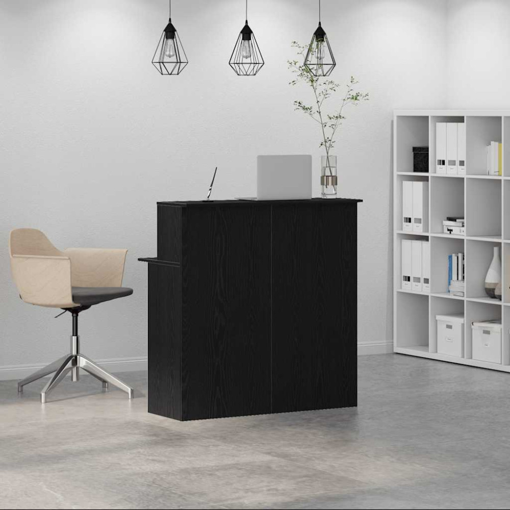 Produktbild för Receptionsdisk svart 100x50x103,5 cm konstruerat trä