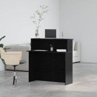 Produktbild för Receptionsdisk svart 100x50x103,5 cm konstruerat trä