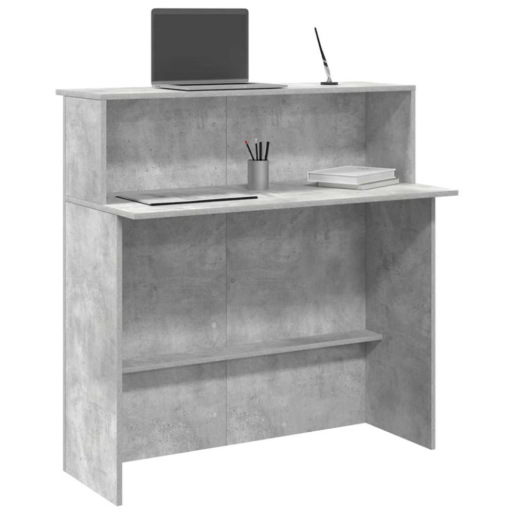 Produktbild för Receptionsdisk betonggrå 100x50x103,5 cm konstruerat trä