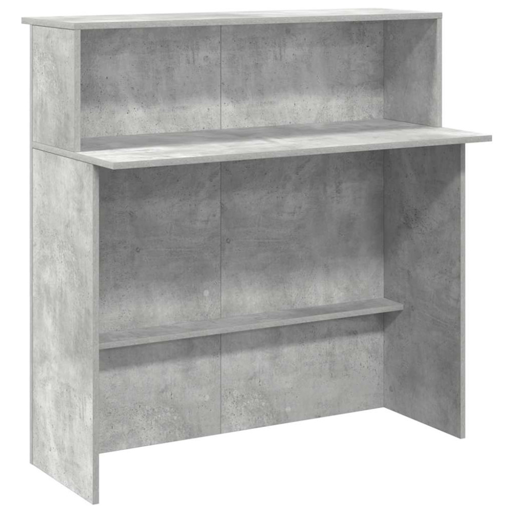 Produktbild för Receptionsdisk betonggrå 100x50x103,5 cm konstruerat trä