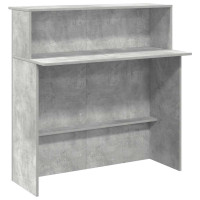 Produktbild för Receptionsdisk betonggrå 100x50x103,5 cm konstruerat trä