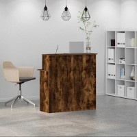 Produktbild för Receptionsdisk rökfärgad ek 100x50x103,5 cm konstruerat trä