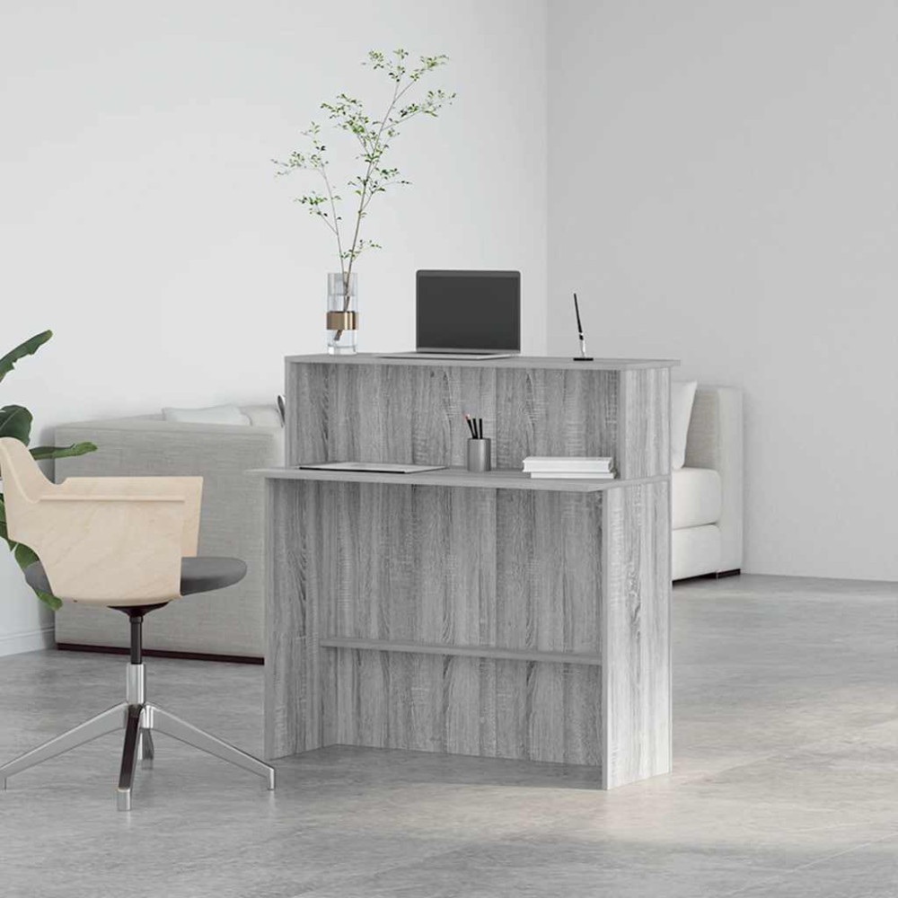 Produktbild för Receptionsdisk grå sonoma 100x50x103,5 cm konstruerat trä