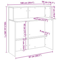 Produktbild för Receptionsdisk grå sonoma 100x50x103,5 cm konstruerat trä