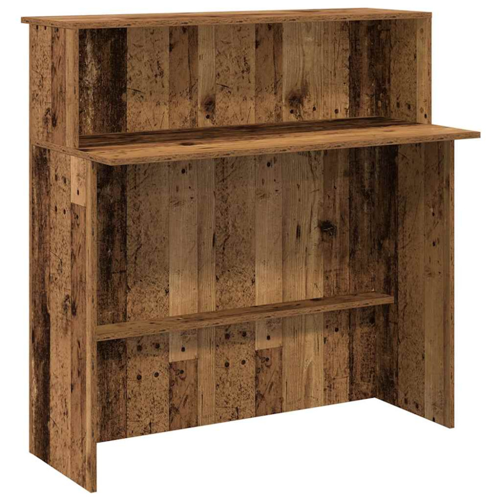 Produktbild för Receptionsdisk åldrat trä 100x50x103,5 cm konstruerat trä