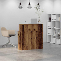 Produktbild för Receptionsdisk åldrat trä 100x50x103,5 cm konstruerat trä