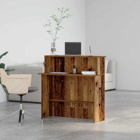 Produktbild för Receptionsdisk åldrat trä 100x50x103,5 cm konstruerat trä