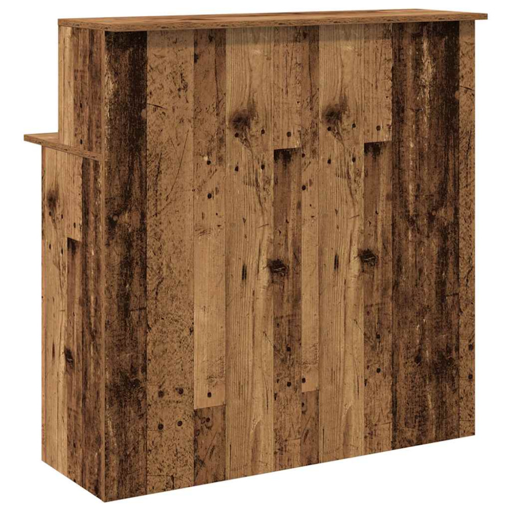 Produktbild för Receptionsdisk åldrat trä 100x50x103,5 cm konstruerat trä