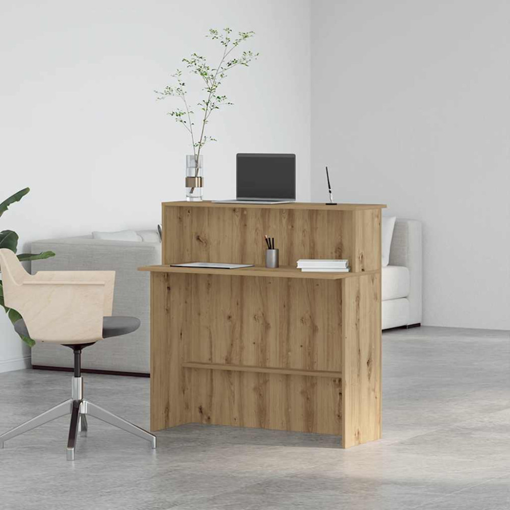 Produktbild för Receptionsdisk artisan ek 100x50x103,5 cm konstruerat trä