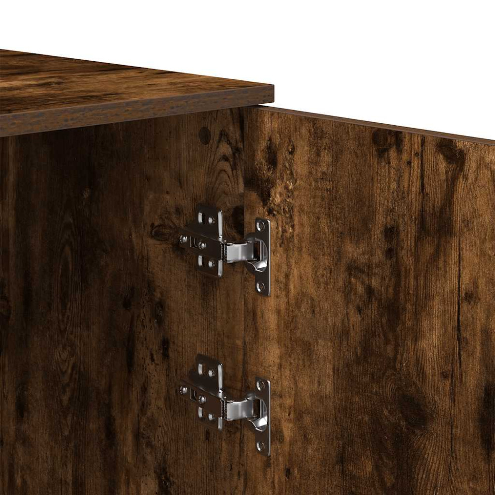 Produktbild för Förvaringsskåp rökfärgad ek 50x45x103,5 cm konstruerat trä