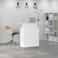 Produktbild för Receptionsdisk vit 100x40x104 cm konstruerat trä
