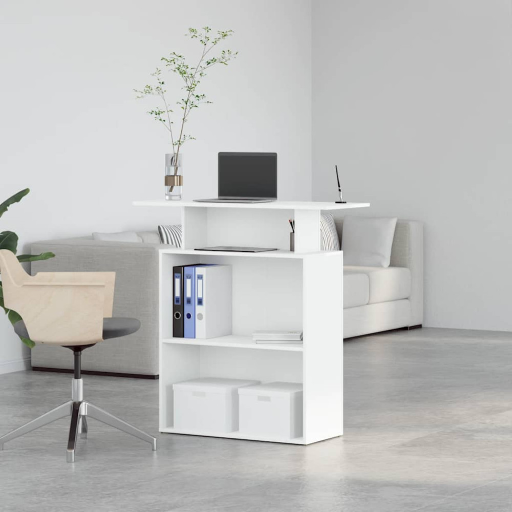 Produktbild för Receptionsdisk vit 100x40x104 cm konstruerat trä