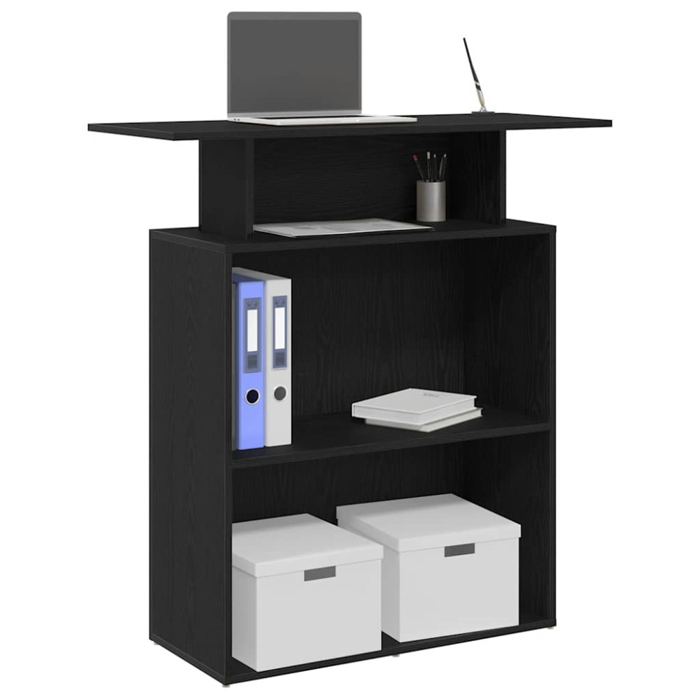 Produktbild för Receptionsdisk svart 100x40x104 cm konstruerat trä