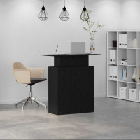 Produktbild för Receptionsdisk svart 100x40x104 cm konstruerat trä