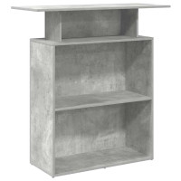 Produktbild för Receptionsdisk betonggrå 100x40x104 cm konstruerat trä