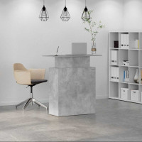 Produktbild för Receptionsdisk betonggrå 100x40x104 cm konstruerat trä