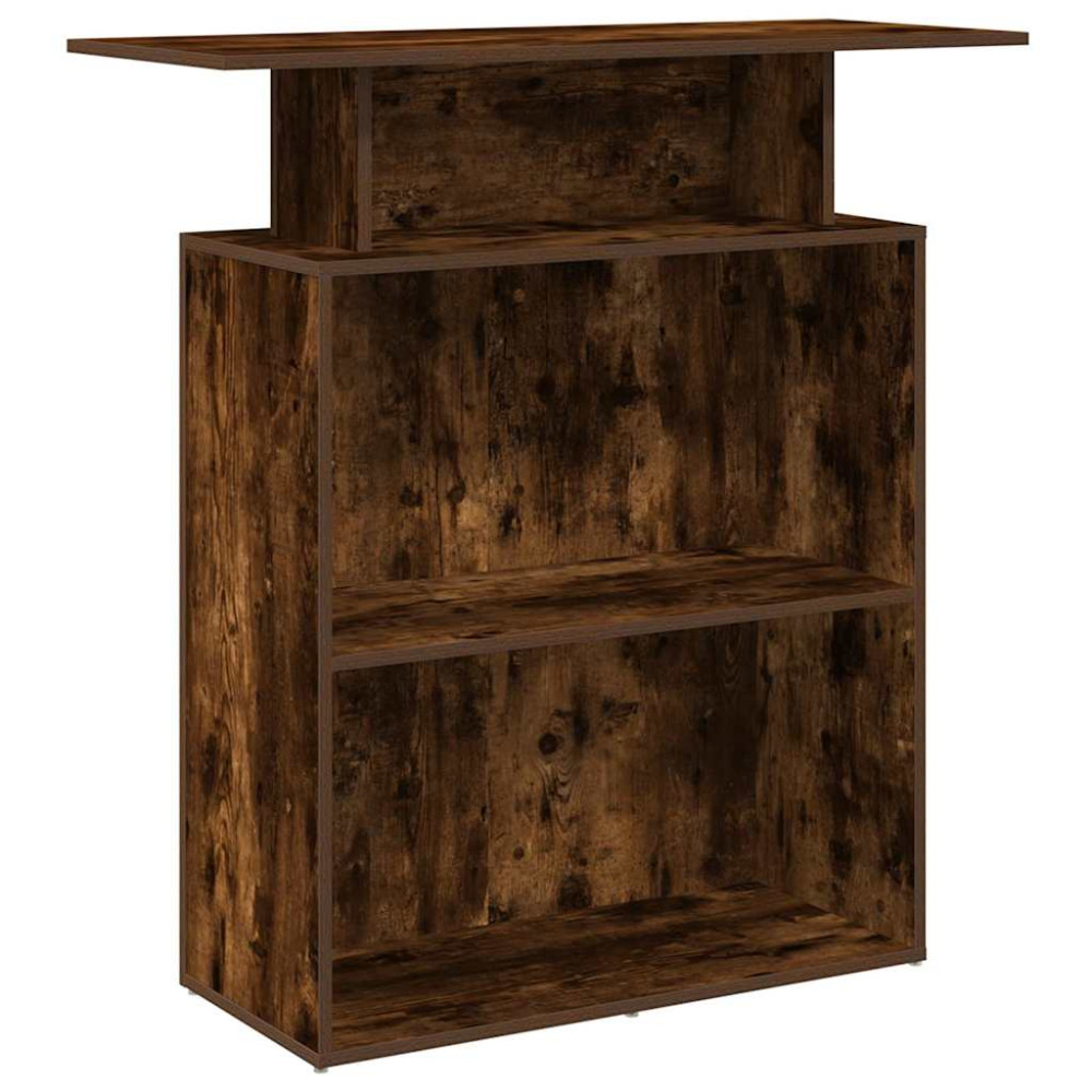 Produktbild för Receptionsdisk rökfärgad ek 100x40x104 cm konstruerat trä