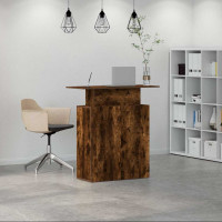 Produktbild för Receptionsdisk rökfärgad ek 100x40x104 cm konstruerat trä