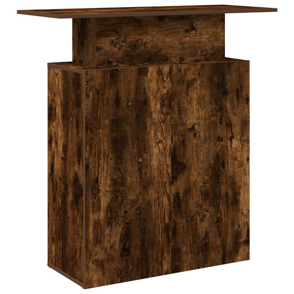 Produktbild för Receptionsdisk rökfärgad ek 100x40x104 cm konstruerat trä