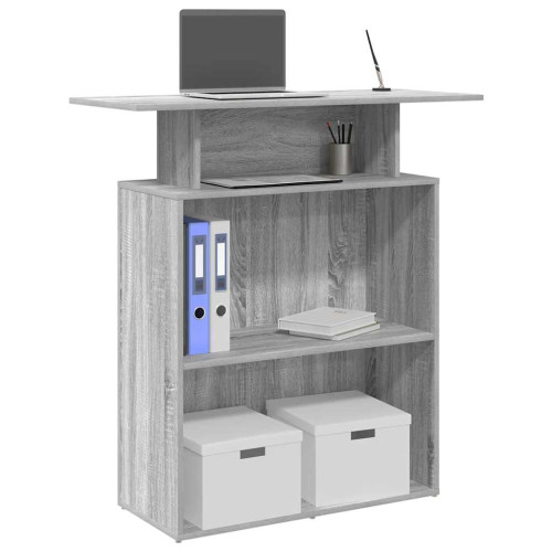 vidaXL Receptionsdisk grå sonoma 100x40x104 cm konstruerat trä