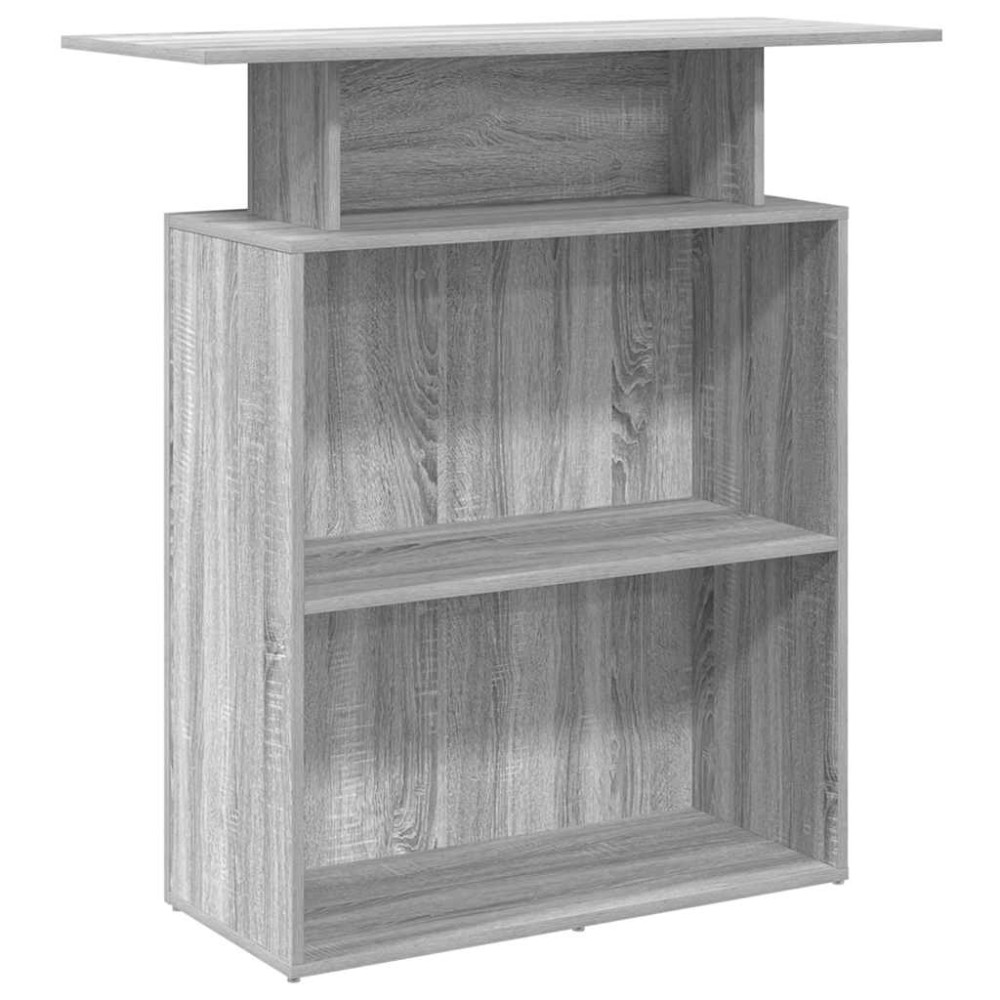 Produktbild för Receptionsdisk grå sonoma 100x40x104 cm konstruerat trä