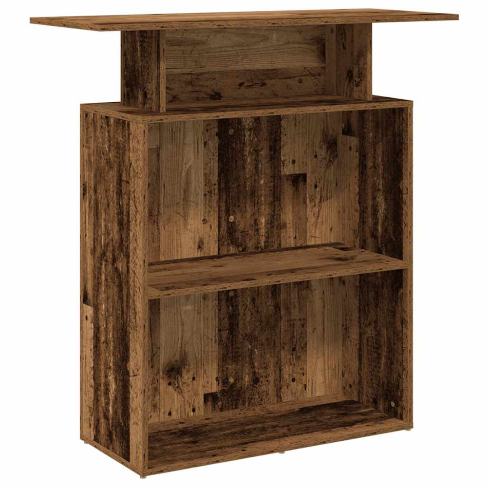 Produktbild för Receptionsdisk åldrat trä 100x40x104 cm konstruerat trä